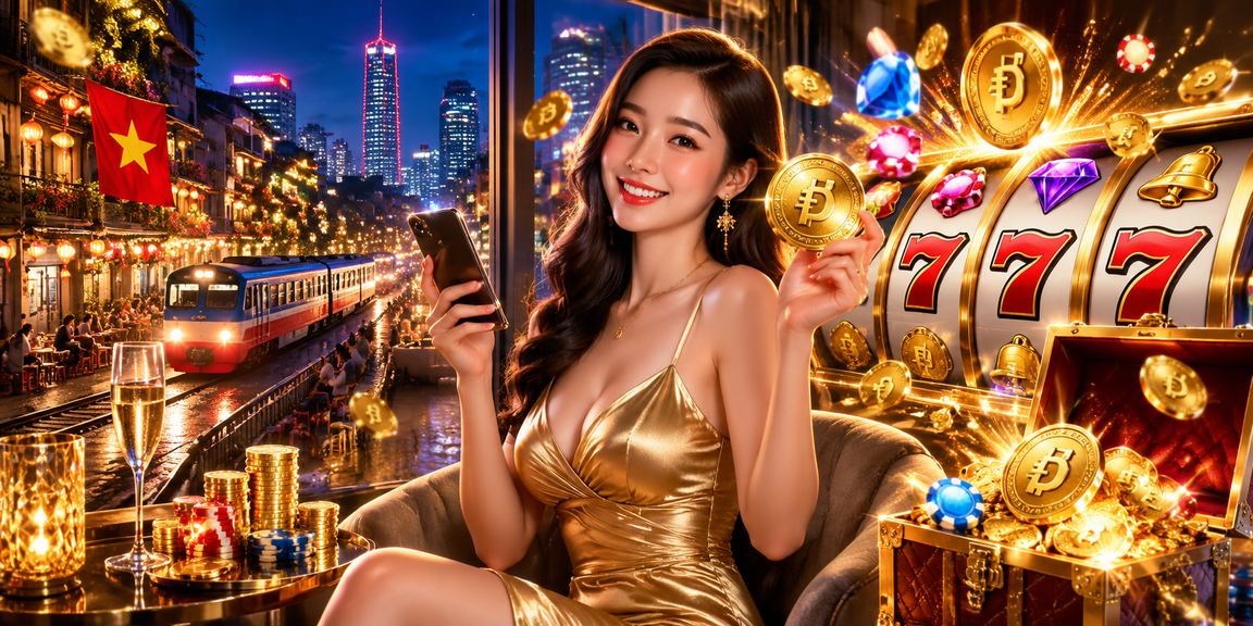 Người dùng Hà Nội chơi slot game trên điện thoại với giao diện tiếng Việt của v10